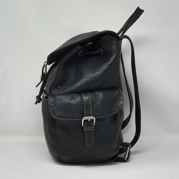 Unisex J. Crew Vintage Black Genuine Leather Handbag Backpack